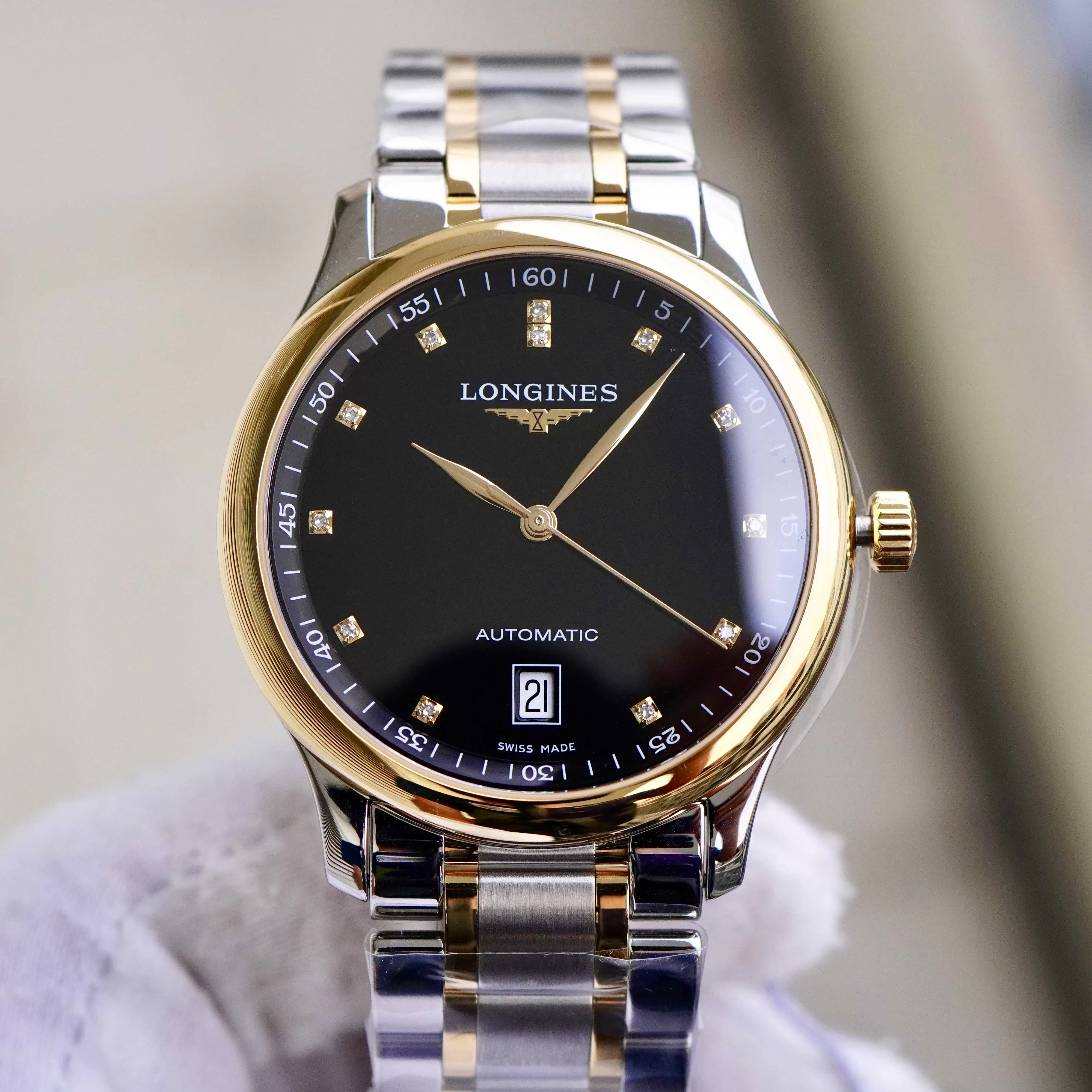 Đồng Hồ Longines Master Kim Cương Vàng 18k L2.628.5.57.7 L26285577
