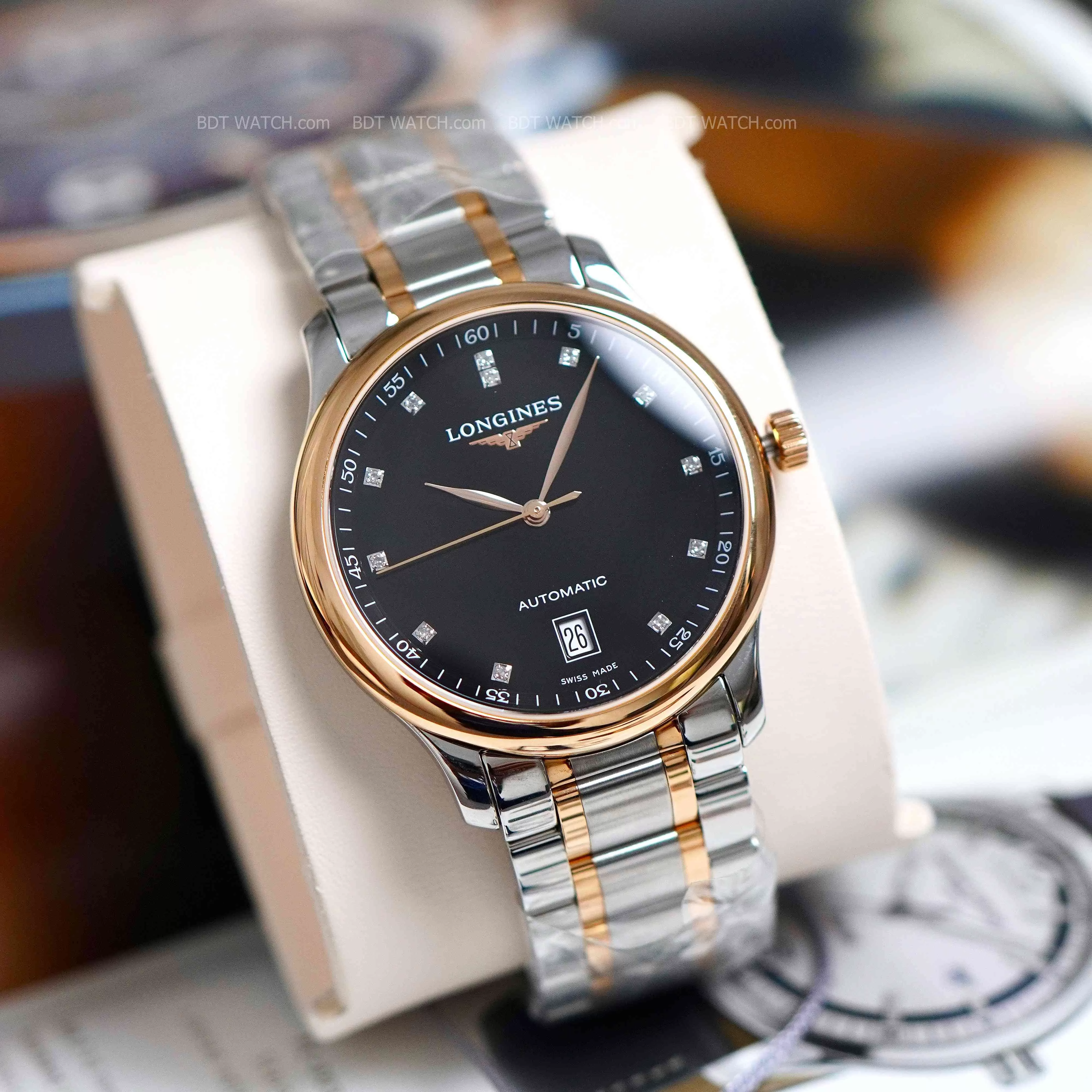 Đồng Hồ Longines Master Kim Cương Vàng 18k L2.628.5.59.7 L26285597