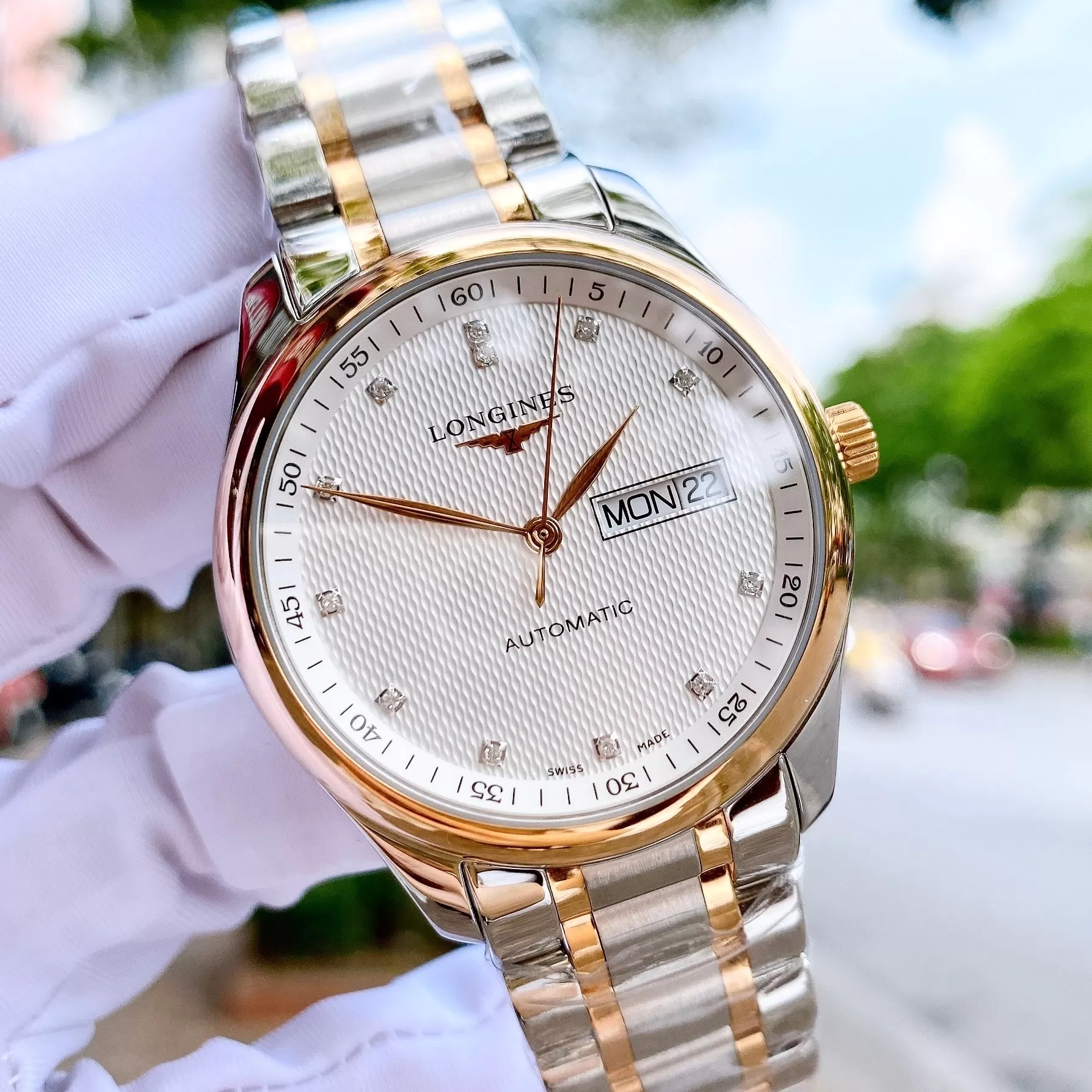 Đồng hồ Longines Master Collection niềng vàng 18k L2.755.5.97.7 L27555977