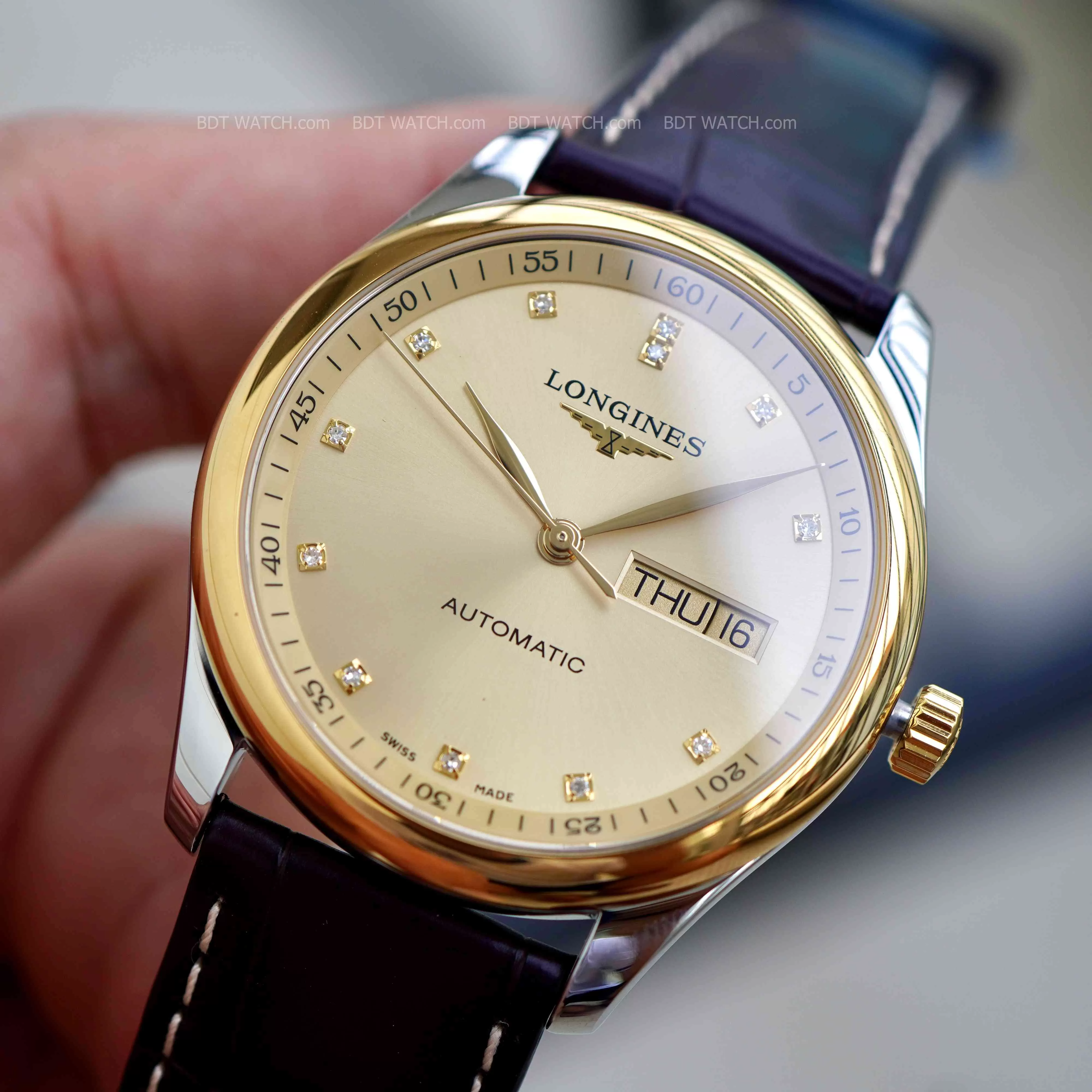 Đồng hồ Longines Master Kim Cương niềng vàng 18k L2.755.5.37.3 L27555373