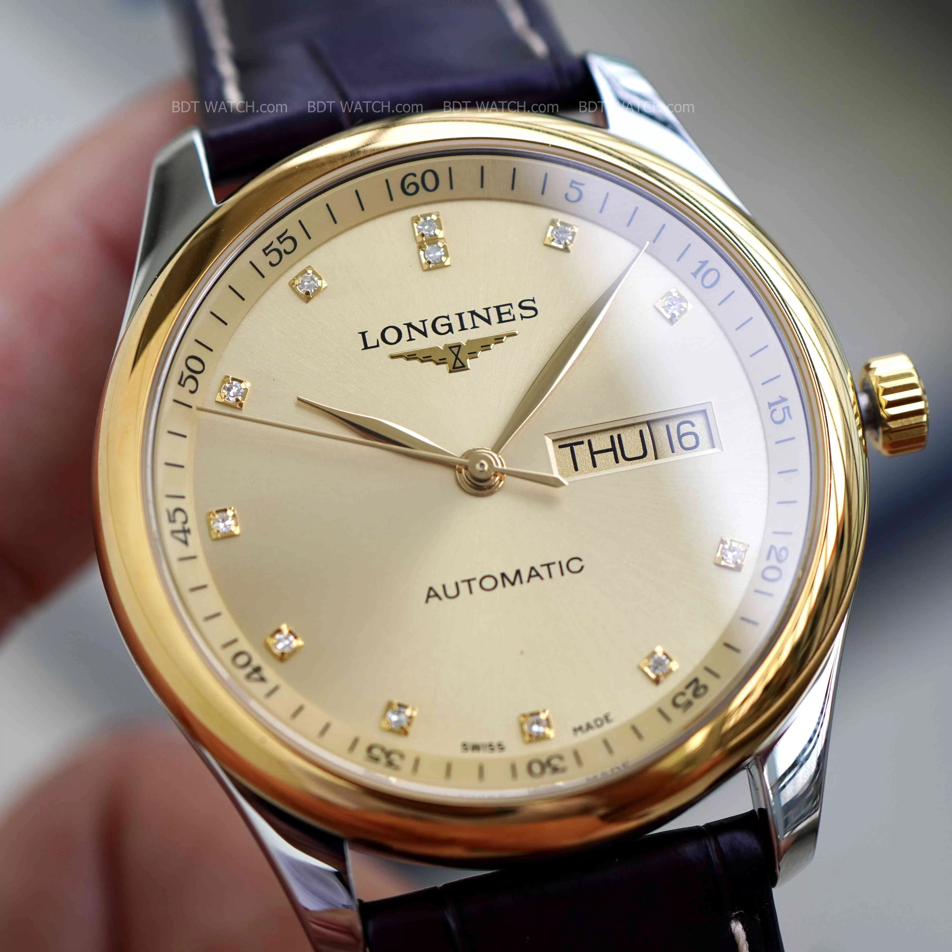 Đồng hồ Longines Master Kim Cương niềng vàng 18k L2.755.5.37.3 L27555373