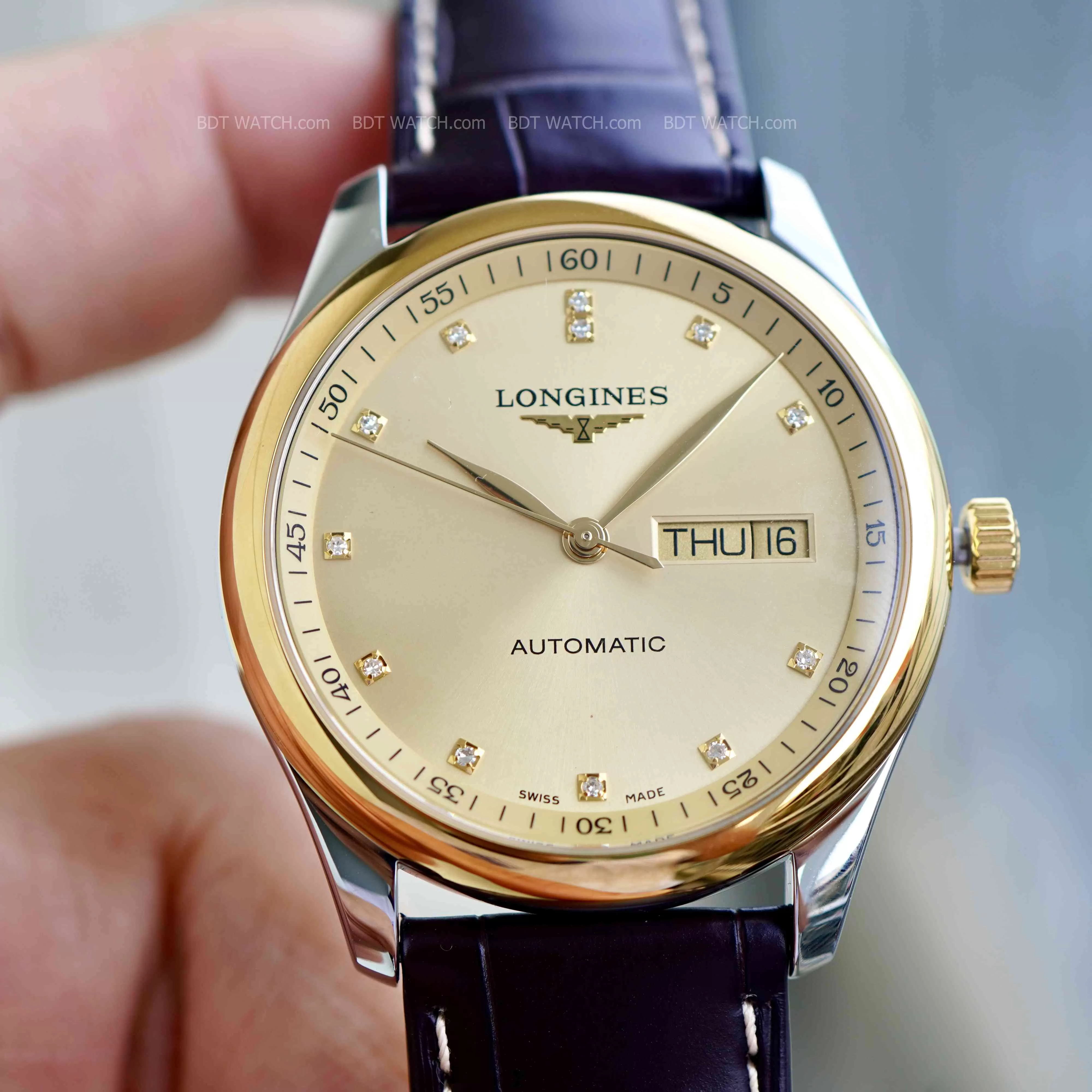 Đồng hồ Longines Master Kim Cương niềng vàng 18k L2.755.5.37.3 L27555373