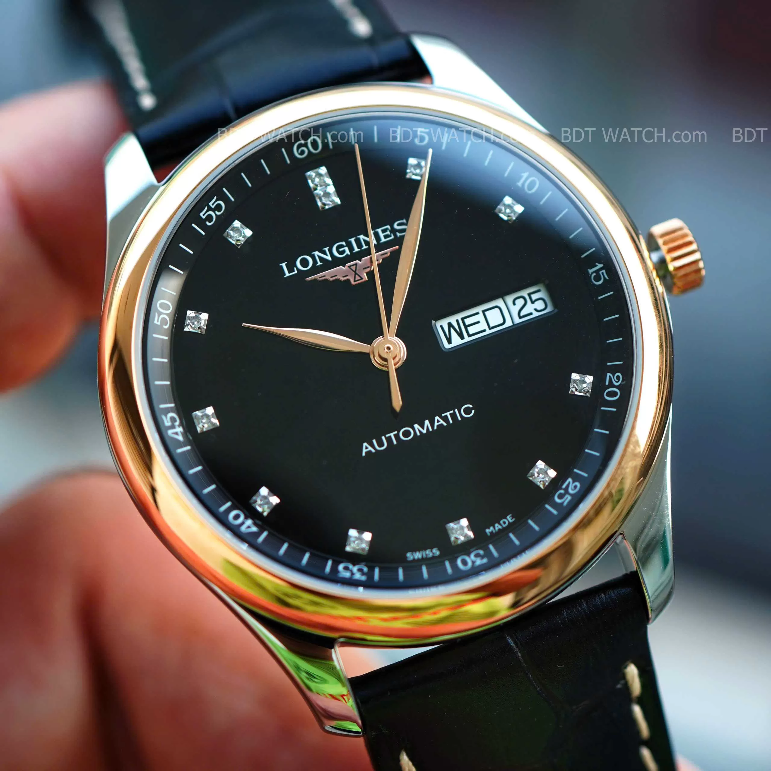Đồng hồ Longines Master Kim Cương Niềng Vàng 18k L2.755.5.59.2 L27555592