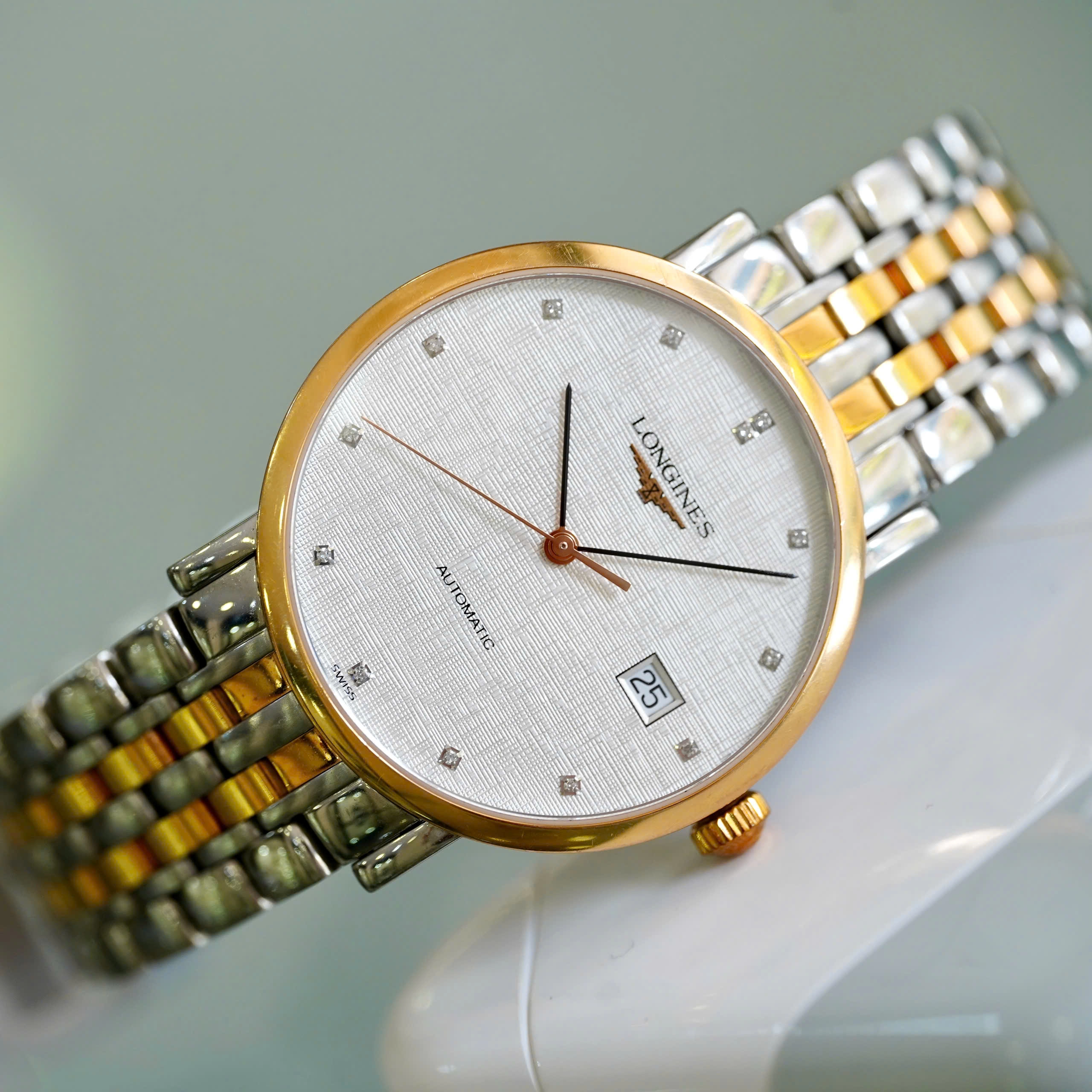 Đồng Hồ Longines Elegant Automatic Kim Cương L4.810.5.77.7 L48105777 Qua Sử Dụng ( Used)
