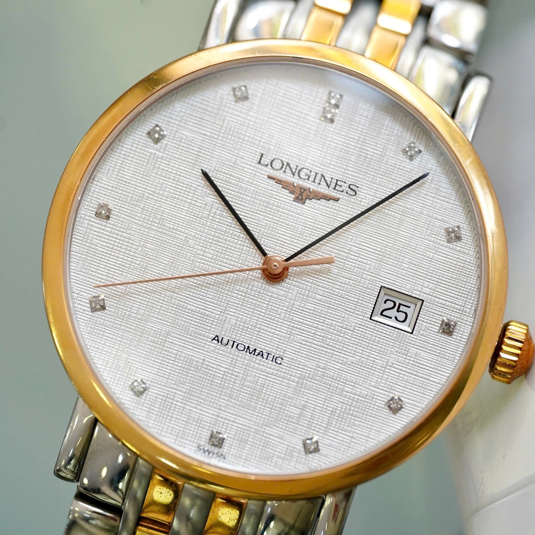 Đồng Hồ Longines Elegant Automatic Kim Cương L4.810.5.77.7 L48105777 Qua Sử Dụng ( Used)