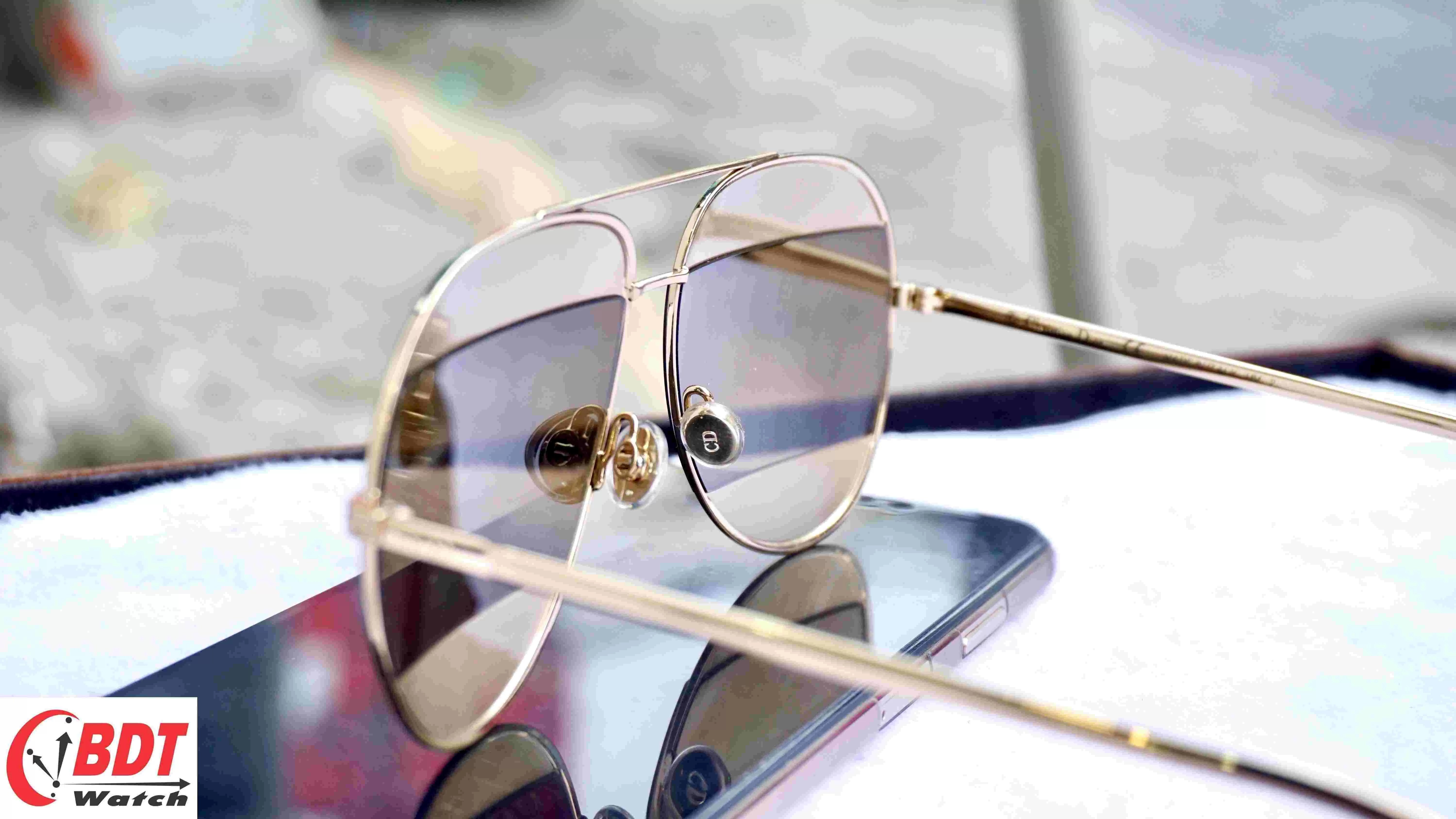 Mắt kính DIOR GOLD PIXEL BROWN AVIATOR UNISEX SUNGLASSES DIORSPLIT1 J5G/5V 59