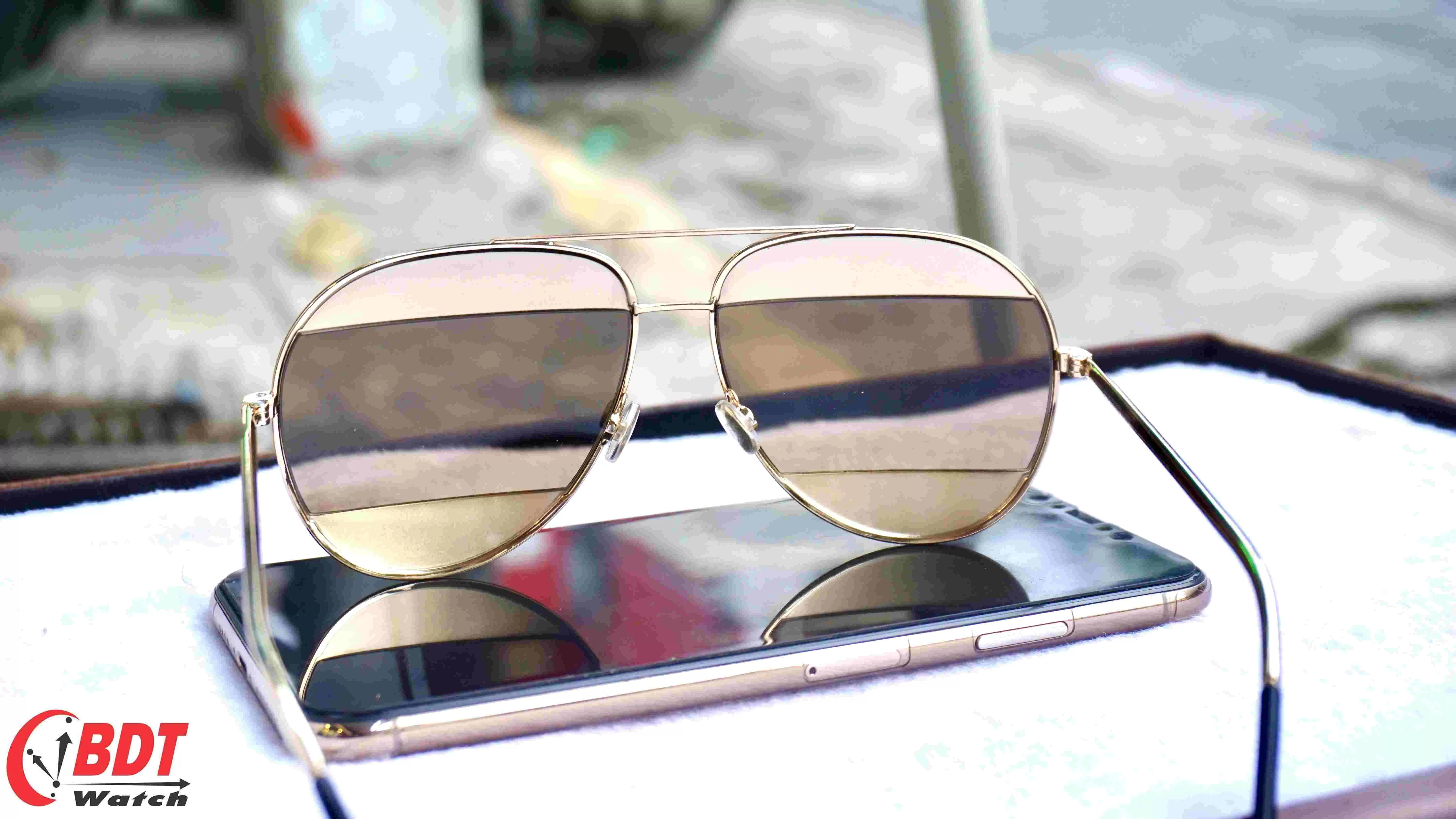 M t kinh DIOR GOLD PIXEL BROWN AVIATOR UNISEX SUNGLASSES DIORSPLIT1 J5G 5V 59 BDTWATCH NG H CHINH HANG GIA T T