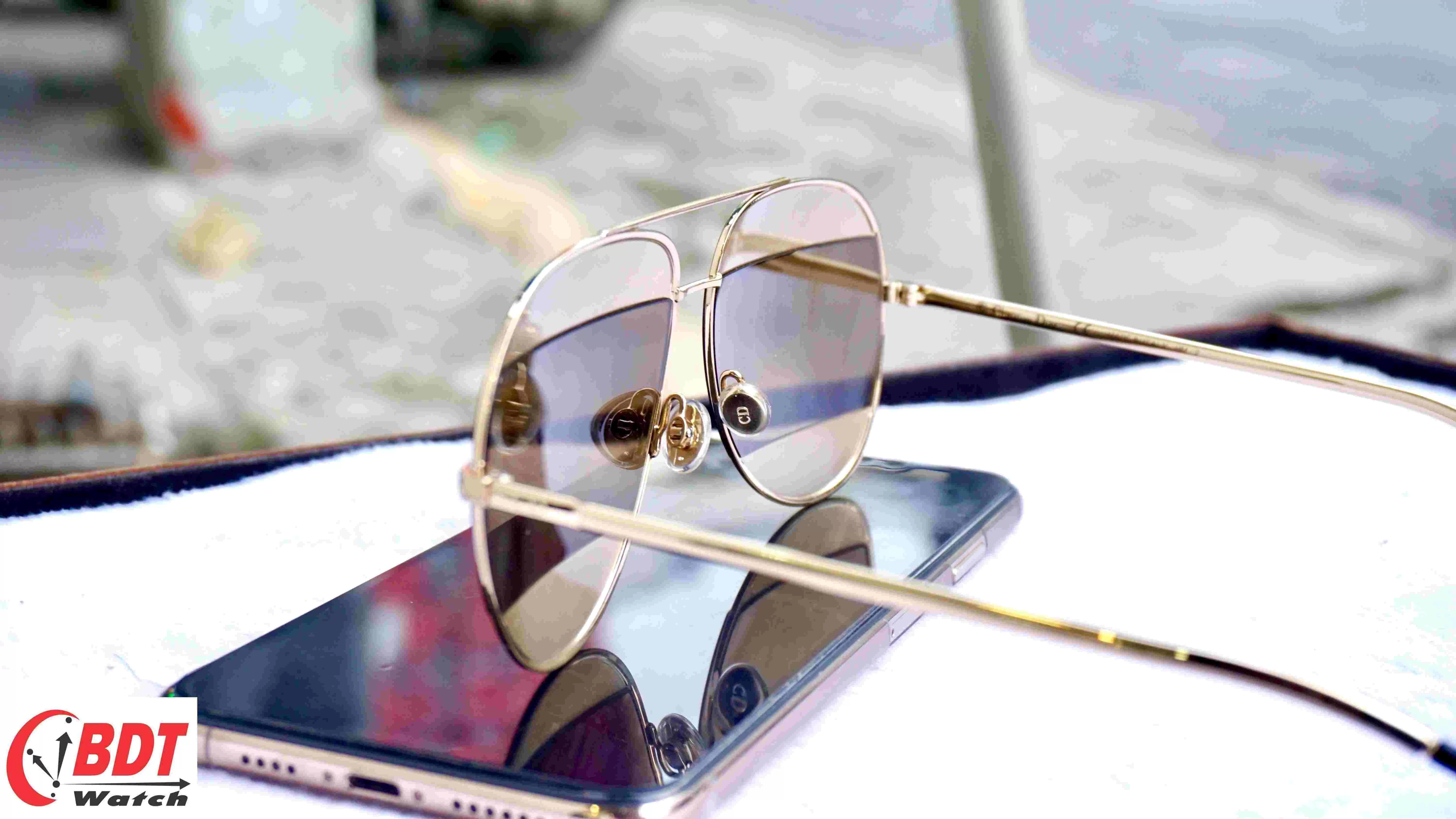 Mắt kính DIOR GOLD PIXEL BROWN AVIATOR UNISEX SUNGLASSES DIORSPLIT1 J5G/5V 59