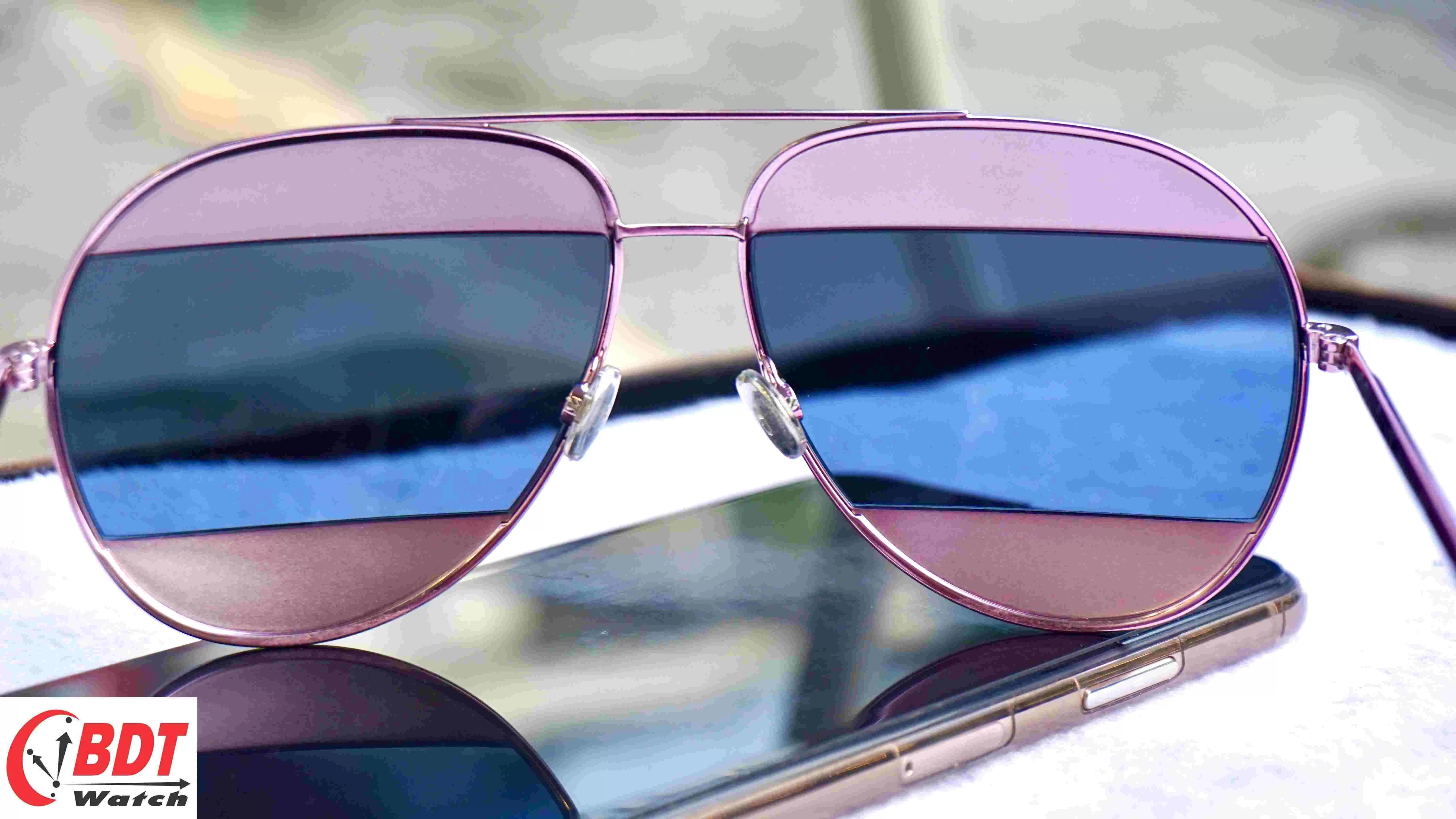 Mắt kính Dior Split Violet, Blue Mirror Aviator Unisex Sunglasses DIORSPLIT1 02T/8F 59