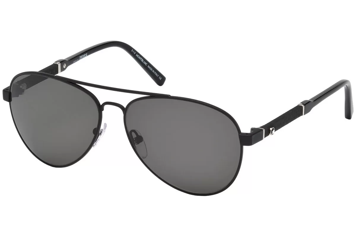 Mắt Kinh Mont Blanc Polarized Grey Aviator Sunglasses MB645S 02D