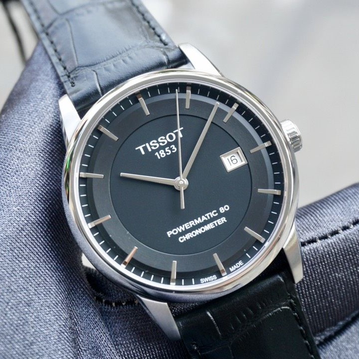 Tissot T Classic Luxury Powermatic 80 quadrante bianco cinturino in acciaio argento orologio da uomo orologio da uomo