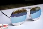 Mắt kính Dior Split Silver, Blue Mirror Aviator Unisex Sunglasses DIORSPLIT1 010/3J 59